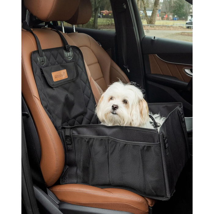 Автокрісло для собак Rudelkönig: водонепроникний кошик для собак середніх та маленьких порід, чорного кольору, розмір L