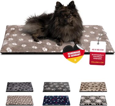 Підстилка для собак XS (45x65 см) – неслизька та затишна з 3 см наповнювачем – ідеальна для дивану, авто та переноски – Tatze Beige, Made in DE 45 x 65 см Tatze Beige