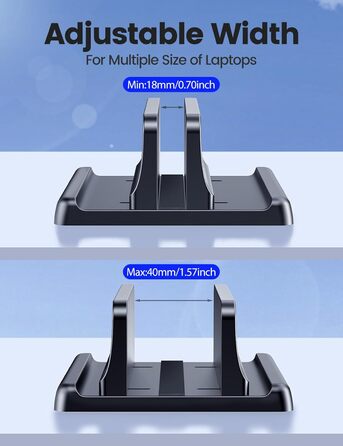 Підставка для ноутбука VAYDEER вертикальна 3в1, чорна. Сумісна з MacBook, iPad, планшетами та ноутбуками до 17.3'