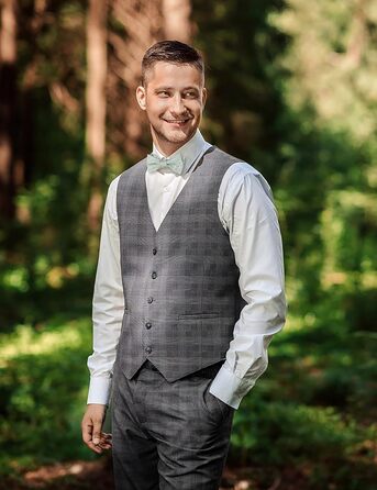 Alizeal Комплект краватки-метелика та кишенькового хустинки в стилі ретро Пайслі, блакитний (Універсальний розмір, салатний + сірий)