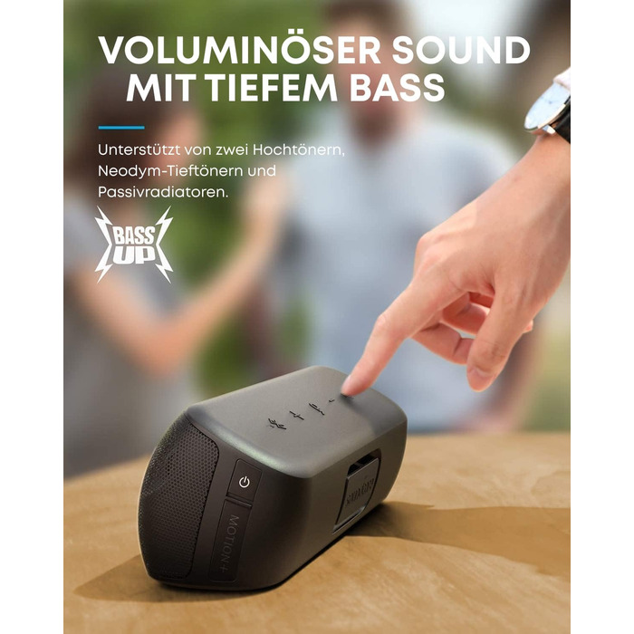 Soundcore Motion+ Портативна Bluetooth Колонка HiFi 30W, Глибокий Бас, IPX7, 12h, USB-C, App, Чорний