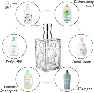 Набір диспенсерів для мила та рідин 2 шт, 320 мл, акрил, для кухні та ванної кімнати, безбарвні