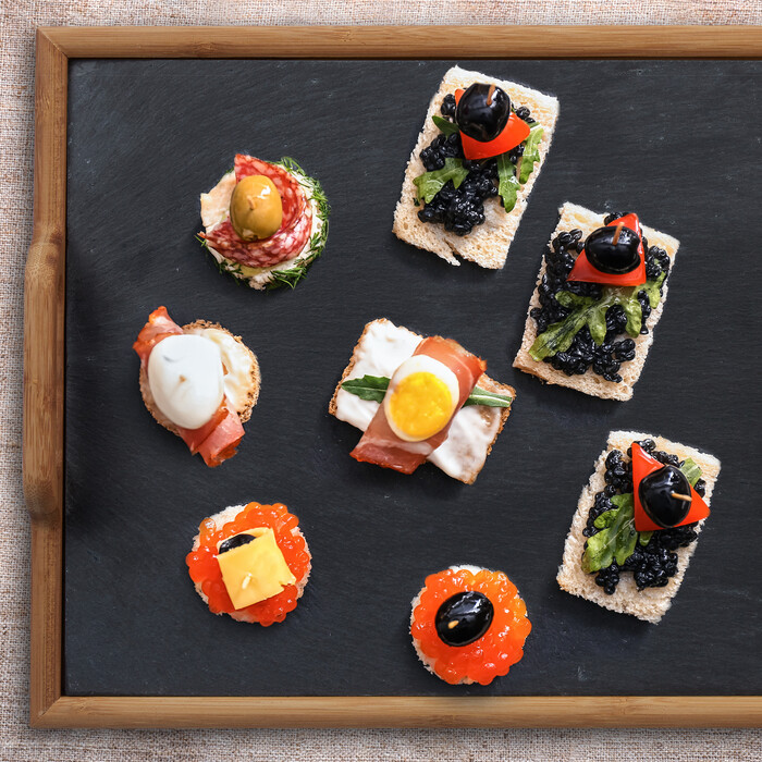 Relaxdays Serving Tray with Slate Plate