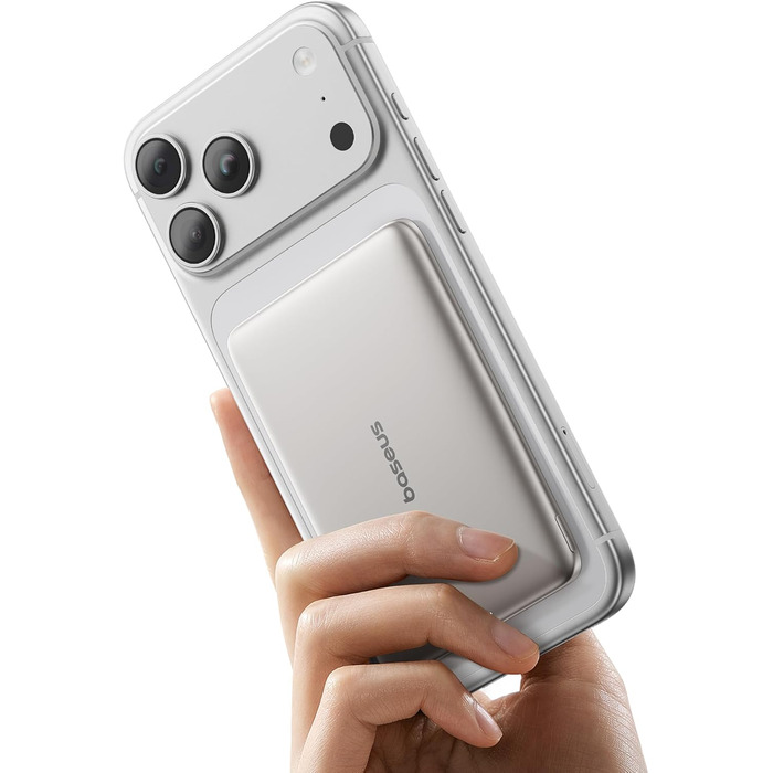 Power Bank Baseus Picogo AM41: Тонкий Magsafe Powerbank, PD 20W, 5000mAh, USB-C, для iPhone 17/16/15/14/13/12 (Titan)