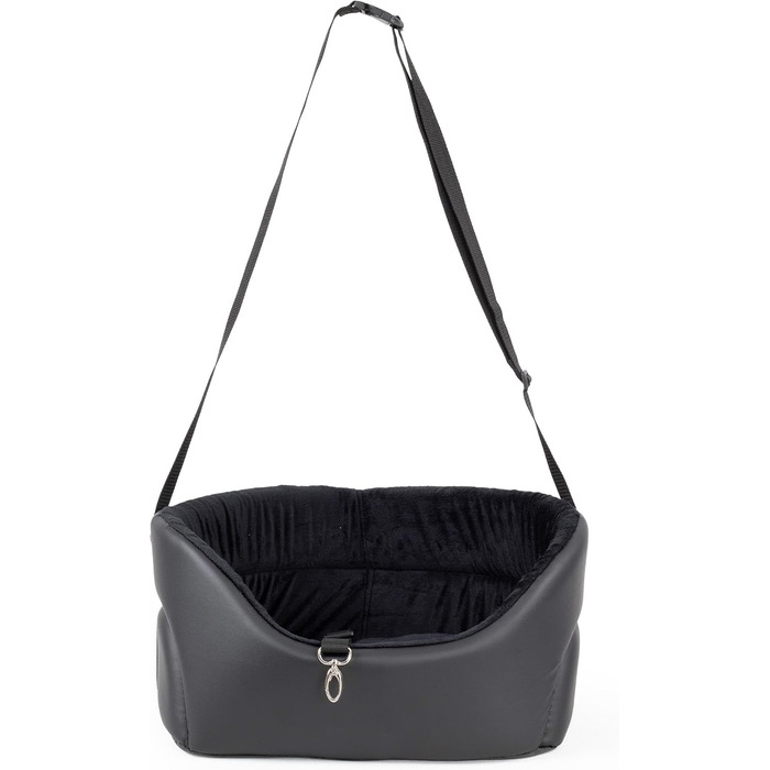 Автокрісло для собак Boutique Zoo M: 51x40 см, чорний, штучна замша - універсальне, миється, зносостійке