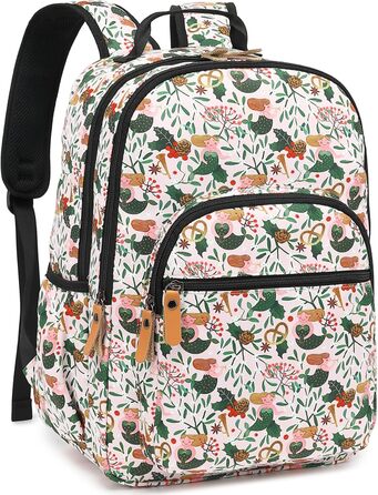 Шкільний рюкзак Leaper з квітковим принтом, сумка-рюкзак, сумочка для книг, жіноча сумка. Темно-синьо-білий квітка 2 (46, світло-рожева русалка)