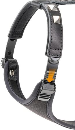 Нашийник для собак середніх порід Ferplast Giotto Luxor з натуральної шкіри та срібними заклепками, чорний (M)