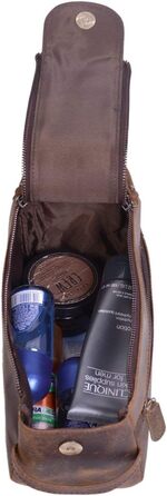 KomalC Travel Culture Bag made of high-quality buffalo leather for women and men