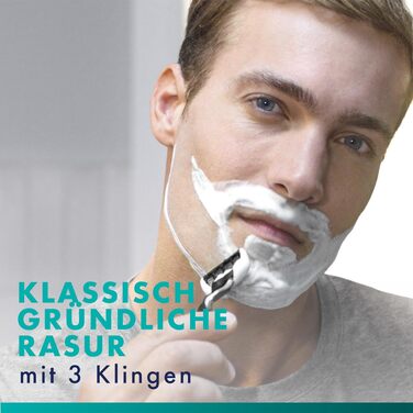 Бритва Gillette Mach 3 Standard для чоловіків, металевий корпус, синій/сірий, набір: станок + 12 змінних касет