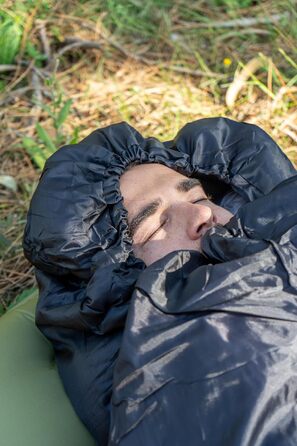 Універсальний спальний мішок для дорослих та дітей на 4 сезони, ultralight спальник для кемпінгу, походів та подорожей, чорний