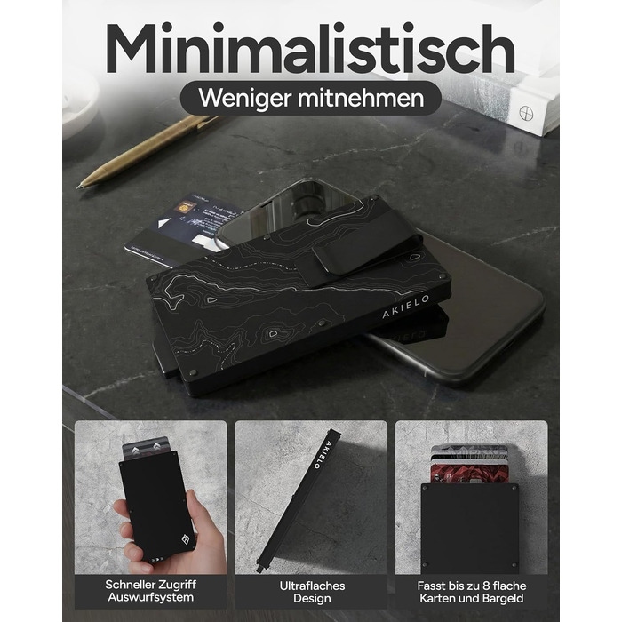 RFID захисне картхолдер Alpha Kollektion: мінімалістичний картхолдер для чоловіків з подарунковою коробкою