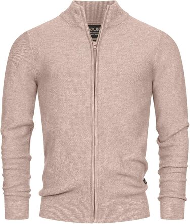 Чоловічий кардиган Indicode INWestmoon з коміром-стійкою | Тонкий в'язаний кардиган з бавовняної суміші (3XL, Кукурудзяний колос)