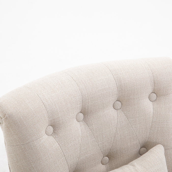 HOMCOM Cozy Upholstered Armchair with Backrest Cushion, Ideal for Reading and Relaxing, Linen-Look Fabric, 20.5 x 27.2 x 30.3 inches, Cream White