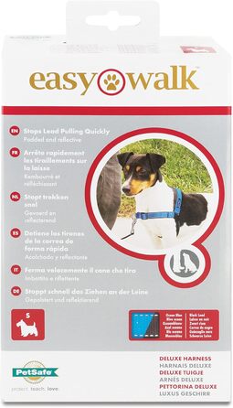 Шлейка PetSafe Easy Walk Deluxe для собак середніх та великих порід, без натягу, з м'якою підкладкою, з повідком 1.8 м, океаново-блакитний/чорний колір