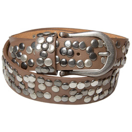 Жіночий ремінь styleBREAKER з заклепками 4 см, екошкіра, металева пряжка, вінтажний стиль для джинсів, регульований
