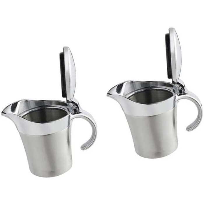 HomeDecTime 2 x Double-Walled Sauce Bowls Stainless Steel Thermal Sauce Pot