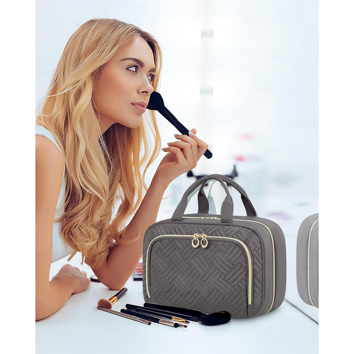 Чоловіча/Жіноча косметичка OVEVOOK водонепроникна для підвішування з гачками, велика з відділенням для прикрас (Сірий, M-Update)