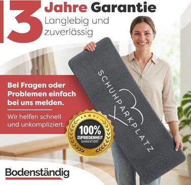 Килимок для дому та на порозі 40x60 см, стійкий до прання - оптимальний розмір для вхідних дверей. Килимок для збору бруду, привітальний килимок з написом та серцем (велике серце, 33 x 100 см, прямокутний)