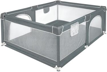 Льотний вольєр для цуценят з дверцятами, вольєр для цуценят або маленьких собак, міцний загін з товстого полотна та сітки з нейлону, висока зносостійкість, можна прати в пральній машині, для використання в приміщенні та на вулиці, 180 x 120 x 66 см – світло-сірий (120 x 160 x 66 см - темно-сірий)
