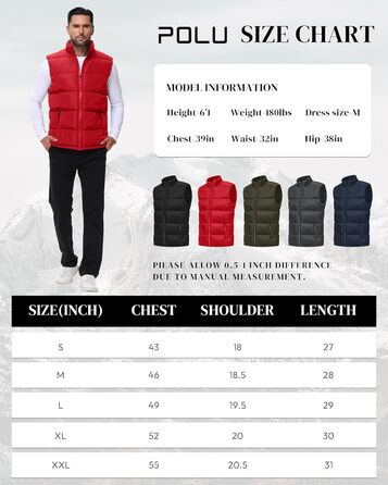 Чоловіча пухова жилетка, водовідштовхувальна, без рукавів, зі стійким коміром, на блискавці, для зими, теплий верхній одяг (XXL, Червоний/Подорож, однотонна (Getaway Solids))