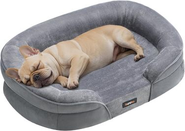 Ліжко для собак Feandrea, ортопедичне, велике, 106x76x18 см, водовідштовхуюче, знімний чохол, сіре. Розмір M (76x51x18 см)