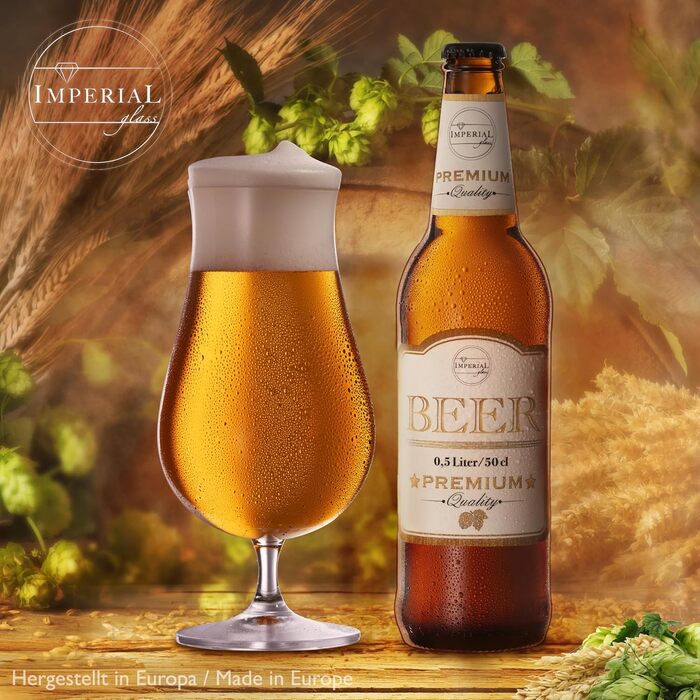 Набір пивних келихів Pilsner 500 мл (6 шт) Crystalline Glass - Келихи для пива, пивні тульпи 0.5 л