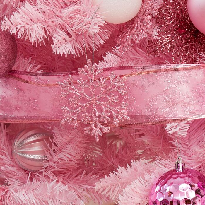 Набір прикрас для ялинки SY CRAFT 86 шт. (золотий, рожевий) - кулі, сніжинки, подарункові пакети