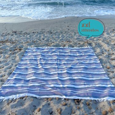 Плед для пікніка MOMOMUS XXL пляжний, складний 210x240 см, фіолетовий - килимок для пікніка, антипісочний, для кемпінгу