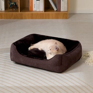 Килимок для котів та собак Hollypet, м'яке ліжко для тварин, 55x45x15 см, колір кава