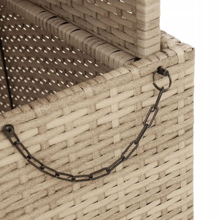 Садовий стіл, бежевий, 90x55x71 см, поліротанг та акація
