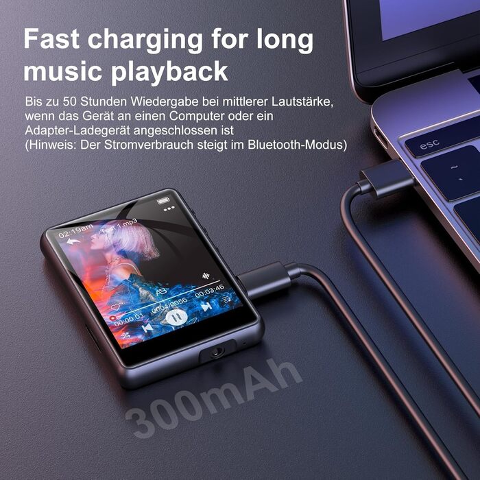 MP3 плеєр SWOFY 128GB Bluetooth 5.3, 2.4