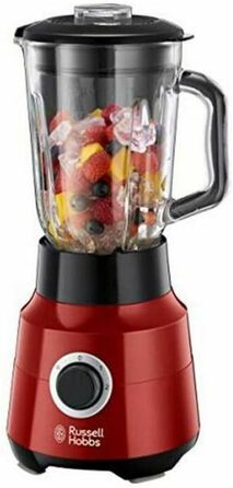 Russell Hobbs Stand Mixer [1.5L Glass Jar] Desire Red (powerful 0.9HP motor, pulse/ice-crush function, stainless steel blades, BPA-free mixer, electric chopper, smoothie maker) 24720-56 Glass Stand Mixer