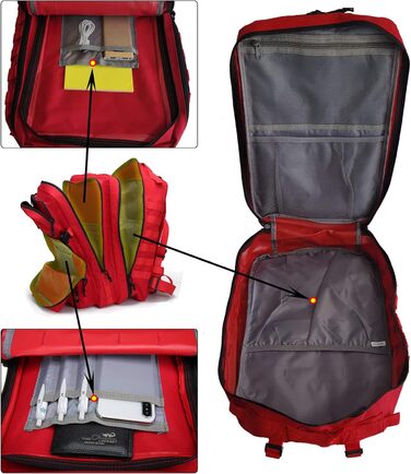 Тактичний військовий рюкзак 40 л Survival Army Molle, червоний