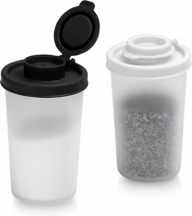 SIGNORAWARE Salt and Pepper Shakers, Moisture-Resistant, Set of 2 Large Salt Shakers, for On-the-Go, Camping, Picnic, Outdoor, Kitchen, Lunchboxes, Travel, Spice Set, Transparent