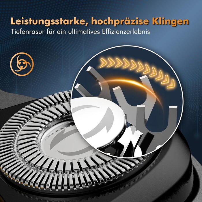 Електрична бритва для гоління голови Glatzen Herren: бездротова, для сухого та вологого гоління, з гнучкою голівкою та магнітною насадкою (6D)