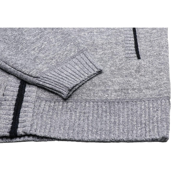 Чоловічий кардиган з флісовою підкладкою: стильна в'язана куртка-світшот на зиму (C-dark grey, C-grey, XXL)