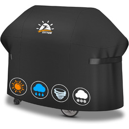 Чохол для гриля Zettum 165 см, водонепроникний, для Weber Genesis 400 серії, 4 пальника, важкий PU, підходить для E435, E410, E440 (165×63×113 см)