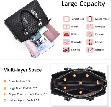 Стильна жіноча сумка-шопер Elegante з ручками та захистом від крадіжки, синя, PU шкіра, середнього розміру - для подорожей, роботи, вечірок