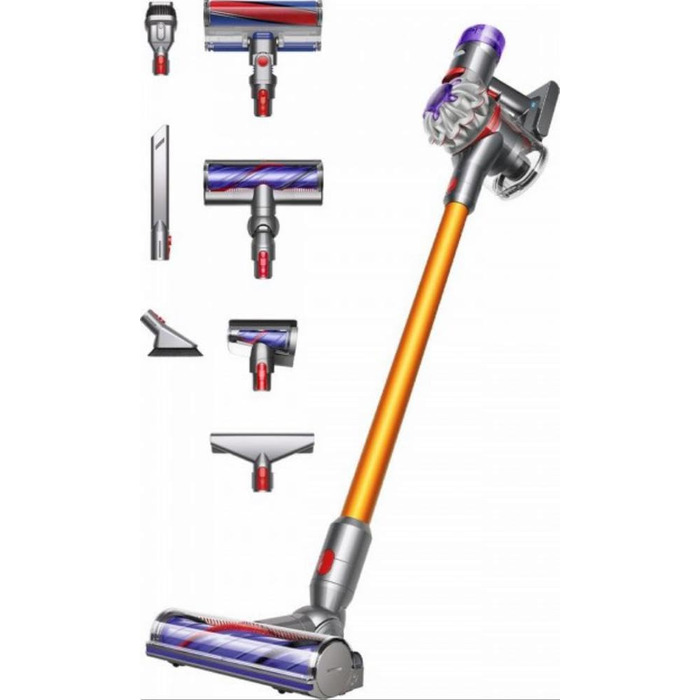 Бездротовий пилосос Dyson V8 Absolute: потужність 130 AW, до 40 хв роботи, технологія Motorbar проти заплутування волосся, видаляє шерсть тварин