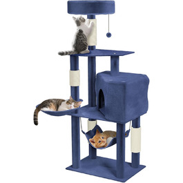 Кігтеточка для котів Blaugrau велика 133.5 см з платформами, гамаком та корзиною. Багатоповерхова кігтеточка-будиночок з ігровими можливостями