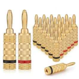 Бананові конектори WGGE WG-3333 24K позолота, закручувані, 12 пар (24 конектори)