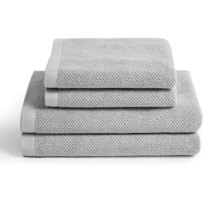 Набір рушників для ванни та тіла Herzbach Home Spa Kollektion, 100% бавовна, перлево-сірий (2 рушники для рук + 2 рушники для душу)
