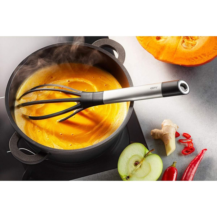 Віночок кухонний GEFU PRIMELINE, нейлон, спіральний, чорний 29.5 см - для антипригарного посуду