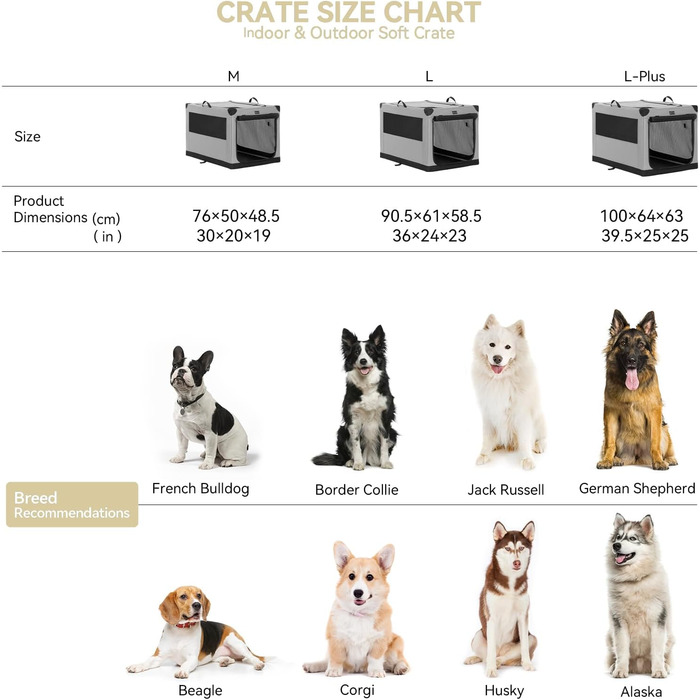 Клітка для собак Petsfit, складана, середнього та малого розміру, сіра, 76x50x49 см