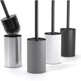 Силіконова щітка для унітазу SAVEGA з нержавіючої сталі та захистом від бризок - сірий колір