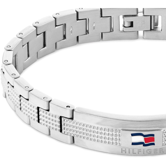 Браслет на руку Tommy Hilfiger для чоловіків з нержавіючої сталі. Доступний у чорному або сріблястому кольорі