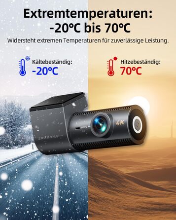 Відеореєстратор CIEVIE 4K+1080P з двома камерами, WiFi, IPS дисплей 1.5