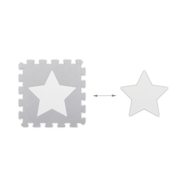 Relaxdays Puzzle Mat Stars Light Grey
