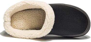 Чоловічі домашні тапочки NewDenBer з піною Memory Foam, теплі, зручні, м'які, з плюшевою підкладкою, зимові, з антиковзною гумовою підошвою (39/40 EU, 23, чорний/сірий)