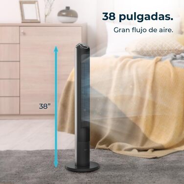 Турбовентилятор Cecotec EnergySilence 9090 Skyline Ionic: 119 см, 45 Вт, іонізатор, LED-дисплей, пульт ДК, 3 режими, 12 год таймер, осциляція 70º